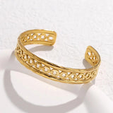 316L SS Openwork Cuff Bracelet For Women Non-fading Gift