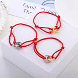 Roman Numerals Stainless Steel Bracelet Red String Wish Bracelet