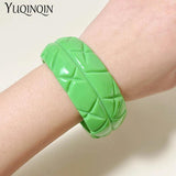 Acrylic Resin Geometric Wide Cuff Bangle Bracelets