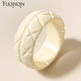 Acrylic Resin Geometric Wide Cuff Bangle Bracelets