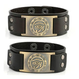 Skyrim Eye of Ra Horus Cuff Leather Bracelet Wicca Jewelry