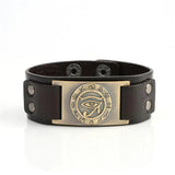 Skyrim Eye of Ra Horus Cuff Leather Bracelet Wicca Jewelry