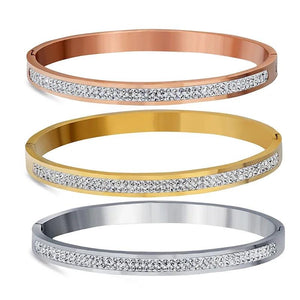 Crystal Rhinestone Pave Steel Bracelets for Women