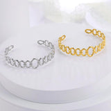 Skyrim Minimalist Oval Cuff Bracelet Stainless Steel Geometric Bangle