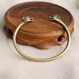 Brass Leopard Head Bangle Bracelet for Women Men