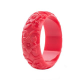 Colorful Resin Acrylic Flower Hand Bangle Bracelet With Charms
