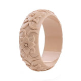 Colorful Resin Acrylic Flower Hand Bangle Bracelet With Charms