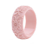 Colorful Resin Acrylic Flower Hand Bangle Bracelet With Charms