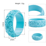 Colorful Resin Acrylic Flower Hand Bangle Bracelet With Charms