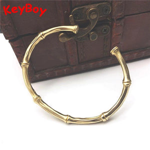 Antique Brass Metal Bamboo Bracelet Cuff Bangle Women Punk Bangles