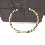 Antique Brass Metal Bamboo Bracelet Cuff Bangle Women Punk Bangles