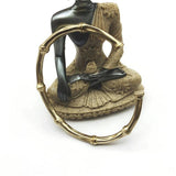 Antique Brass Metal Bamboo Bracelet Cuff Bangle Women Punk Bangles