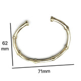 Antique Brass Metal Bamboo Bracelet Cuff Bangle Women Punk Bangles