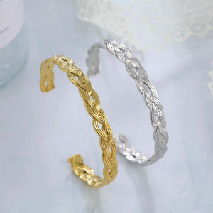 Skyrim Twist Weave Cuff Bracelet Stainless Steel Open Bangle Jewelry Gift