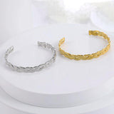 Skyrim Twist Weave Cuff Bracelet Stainless Steel Open Bangle Jewelry Gift