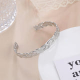 Skyrim Twist Weave Cuff Bracelet Stainless Steel Open Bangle Jewelry Gift
