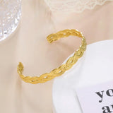 Skyrim Twist Weave Cuff Bracelet Stainless Steel Open Bangle Jewelry Gift
