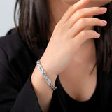 Skyrim Twist Weave Cuff Bracelet Stainless Steel Open Bangle Jewelry Gift