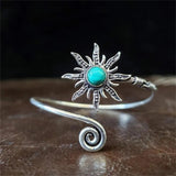 Vintage Style Inlaid Stone Sun Ring for Everyday Accessory