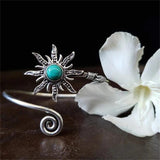 Vintage Style Inlaid Stone Sun Ring for Everyday Accessory