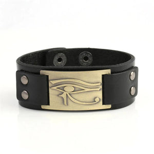 Skyrim Egyptian Eye of Ra Horus Udjat Leather Bracelet