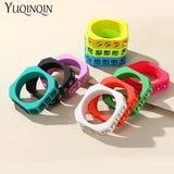 Colorful Resin Crystal Bangle Geometric Square Cuff Bracelet Charms