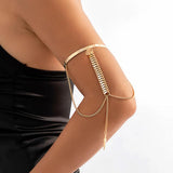 Vintage Metal Feather Pendant Arm Chain Bracelets for Women