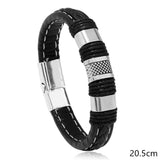 Braided Men's Leather Bracelet Vintage Punk Jewelry