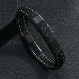 Braided Men's Leather Bracelet Vintage Punk Jewelry