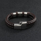 Braided Men's Leather Bracelet Vintage Punk Jewelry