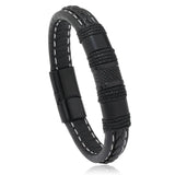 Braided Men's Leather Bracelet Vintage Punk Jewelry