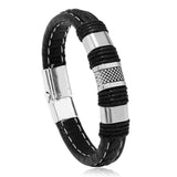 Braided Men's Leather Bracelet Vintage Punk Jewelry