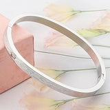 Stainless Steel Love Graphic Bangle for Woman Bracelet Gift
