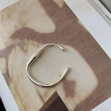 Silver Geometric Chunky Bangle Bracelet for Women