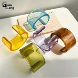 Acrylic Wide Bangles Open Bracelet for Women