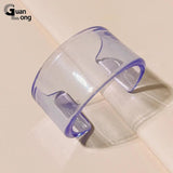 Acrylic Wide Bangles Open Bracelet for Women