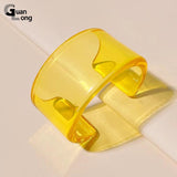 Acrylic Wide Bangles Open Bracelet for Women