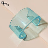 Acrylic Wide Bangles Open Bracelet for Women