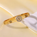 Stainless Steel Geometric Bangle Bracelet Waterproof