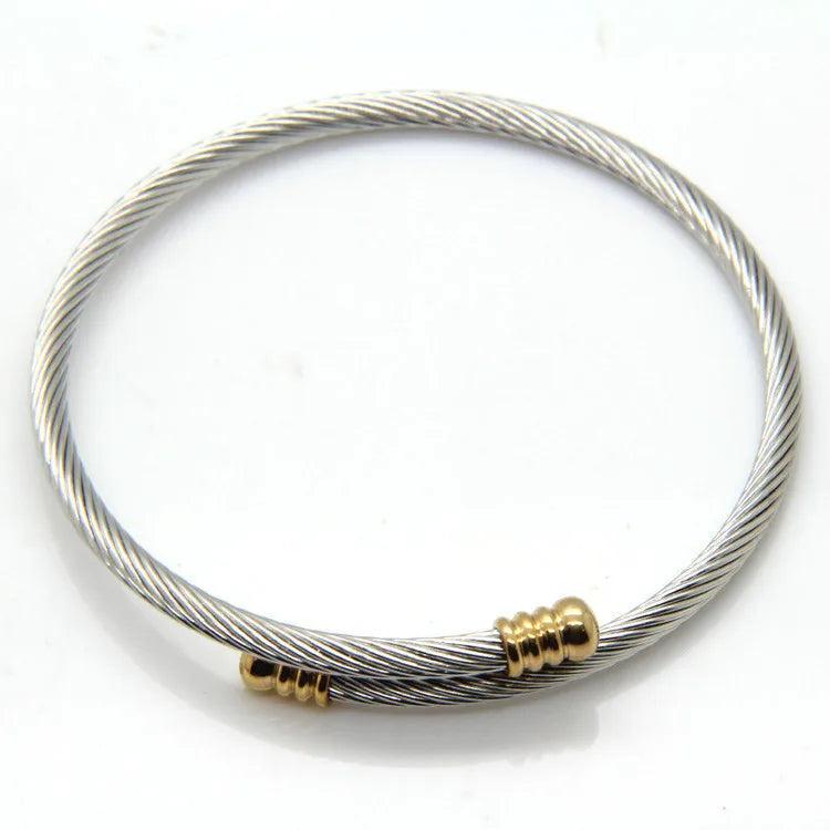 Elegance Round Pulseiras Fine Jewelry Stainless Steel Bracelet for Women