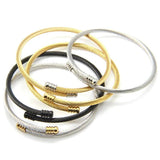 Elegance Round Pulseiras Fine Jewelry Stainless Steel Bracelet for Women