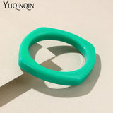 Geometric Acrylic Resin Bangles Green Bracelets for Women