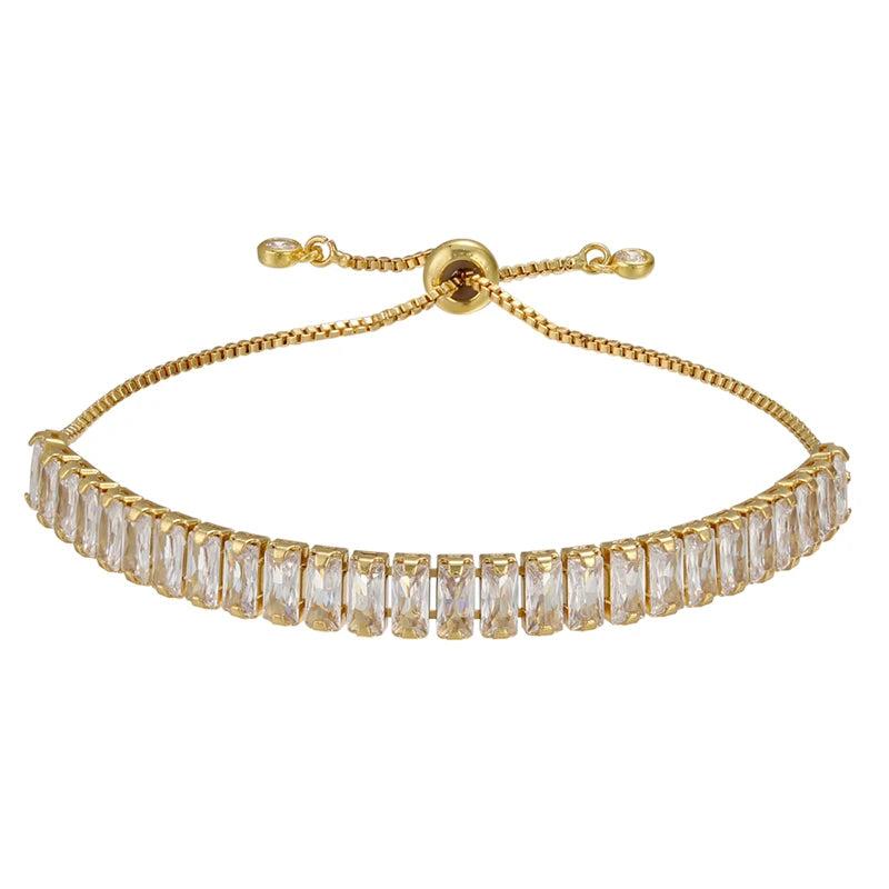 Rainbow CZ Crystal Women Bracelet Adjustable Party Jewelry