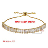 Rainbow CZ Crystal Women Bracelet Adjustable Party Jewelry