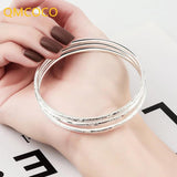 Silver Geometric Bracelet Non-Adjustable Three Rings