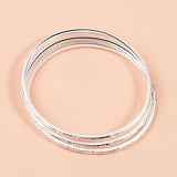 Silver Geometric Bracelet Non-Adjustable Three Rings