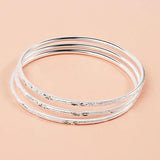 Silver Geometric Bracelet Non-Adjustable Three Rings