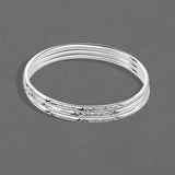 Silver Geometric Bracelet Non-Adjustable Three Rings