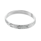 Silver Geometric Bracelet Non-Adjustable Three Rings
