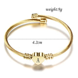 Girls Initial Letter Bracelets Stainless Steel Heart Charm Bracelet